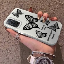 HONTINGA Xiaomi Redmi Note 11 Pro ile Uyumlu Kılıfı Silikon Kenar Sert Arka Düşüme Önleyici Basitlik Anti Düşme Kamera Korumali Renkli Kelebek Desen Telefon Kılıfı Kadın ve Erkek Için Uygundur K1-0723