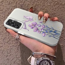 HONTINGA Samsung Galaxy M34 ile Uyumlu Kılıfı Silikon Kenar Sert Arka Düşüme Önleyici Basitlik Anti Düşme Kamera Korumali Çiçekler Desen Telefon Kılıfı Kadın ve Erkek Için Uygundur K1-0722