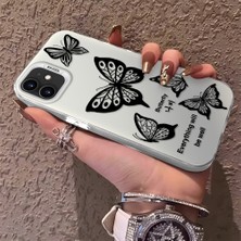 HONTINGA iPhone 12 Pro ile Uyumlu Kılıfı Silikon Kenar Sert Arka Düşüme Önleyici Basitlik Anti Düşme Kamera Korumali Renkli Kelebek Desen Telefon Kılıfı Kadın ve Erkek Için Uygundur K1-0723