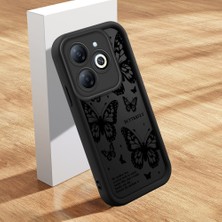 HONTINGA Tecno Spark 20C ile Uyumlu Kılıfı Düşüme Önleyici Basitlik Anti Düşme Kamera Korumali Kelebek Desen Siyah Yumuşak Silikon Telefon Kılıfı Kadın ve Erkek Için Uygundur K2-0407