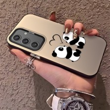 HONTINGA Samsung Galaxy S24 ile Uyumlu Kılıfı Silikon Kenar Sert Arka Düşüme Önleyici Basitlik Anti Düşme Kamera Korumali Panda Desen Telefon Kılıfı Kadın ve Erkek Için Uygundur K1-0726