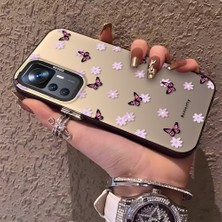HONTINGA Xiaomi Mi 12T Pro ile Uyumlu Kılıfı Silikon Kenar Sert Arka Düşüme Önleyici Basitlik Anti Düşme Kamera Korumali Küçük Kelebek Desen Telefon Kılıfı Kadın ve Erkek Için Uygundur K1-0718