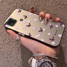 HONTINGA Poco C31 ile Uyumlu Kılıfı Silikon Kenar Sert Arka Düşüme Önleyici Basitlik Anti Düşme Kamera Korumali Küçük Kelebek Desen Telefon Kılıfı Kadın ve Erkek Için Uygundur K1-0718