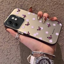 HONTINGA Infinix Hot 50I ile Uyumlu Kılıfı Silikon Kenar Sert Arka Düşüme Önleyici Basitlik Anti Düşme Kamera Korumali Küçük Kelebek Desen Telefon Kılıfı Kadın ve Erkek Için Uygundur K1-0718