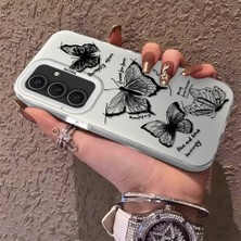 HONTINGA Samsung Galaxy S24 Plus ile Uyumlu Kılıfı Silikon Kenar Sert Arka Düşüme Önleyici Basitlik Anti Düşme Kamera Korumali Kelebek Desen Telefon Kılıfı Kadın ve Erkek Için Uygundur K1-0719