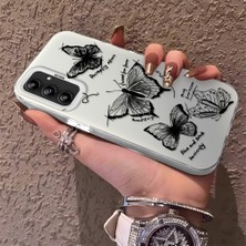 HONTINGA Samsung Galaxy A14 ile Uyumlu Kılıfı Silikon Kenar Sert Arka Düşüme Önleyici Basitlik Anti Düşme Kamera Korumali Kelebek Desen Telefon Kılıfı Kadın ve Erkek Için Uygundur K1-0719