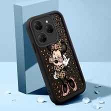 HONTINGA Tecno Spark 20 Pro ile Uyumlu Kılıfı Düşüme Önleyici Basitlik Anti Düşme Kamera Korumali Mickey Minnie Desen Siyah Yumuşak Silikon Telefon Kılıfı Kadın ve Erkek Için Uygundur K2-0398