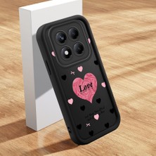 HONTINGA Xiaomi Redmi Note 14 Pro ile Uyumlu Kılıfı Düşüme Önleyici Basitlik Anti Düşme Kamera Korumali Kalp Desen Siyah Yumuşak Silikon Telefon Kılıfı Kadın ve Erkek Için Uygundur K2-0400