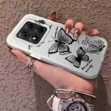 HONTINGA Poco X7 ile Uyumlu Kılıfı Silikon Kenar Sert Arka Düşüme Önleyici Basitlik Anti Düşme Kamera Korumali Kelebek Desen Telefon Kılıfı Kadın ve Erkek Için Uygundur K1-0719