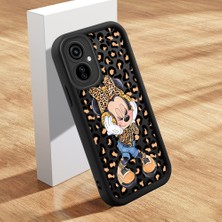 HONTINGA Tecno Camon 19 Neo ile Uyumlu Kılıfı Düşüme Önleyici Basitlik Anti Düşme Kamera Korumali Mickey Minnie Desen Siyah Yumuşak Silikon Telefon Kılıfı Kadın ve Erkek Için Uygundur K2-0398