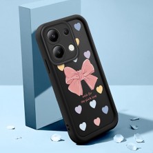 HONTINGA Xiaomi Redmi Note 13 4g ile Uyumlu Kılıfı Düşüme Önleyici Basitlik Anti Düşme Kamera Korumali Leopar Kalp Desen Siyah Yumuşak Silikon Telefon Kılıfı Kadın ve Erkek Için Uygundur K2-0406
