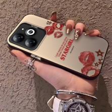 HONTINGA Infinix Smart 8 ile Uyumlu Kılıfı Silikon Kenar Sert Arka Düşüme Önleyici Basitlik Anti Düşme Kamera Korumali Öpücük Izi Desen Telefon Kılıfı Kadın ve Erkek Için Uygundur K1-0724