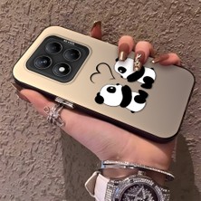 HONTINGA Xiaomi Redmi Note 14 Pro 5g ile Uyumlu Kılıfı Silikon Kenar Sert Arka Düşüme Önleyici Basitlik Anti Düşme Kamera Korumali Panda Desen Telefon Kılıfı Kadın ve Erkek Için Uygundur K1-0726