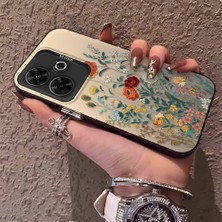 HONTINGA Xiaomi Redmi 13 4g ile Uyumlu Kılıfı Silikon Kenar Sert Arka Düşüme Önleyici Basitlik Anti Düşme Kamera Korumali Çiçekler Desen Telefon Kılıfı Kadın ve Erkek Için Uygundur K1-0722