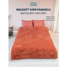 Uysal Yorgan Welsoft Akfil Midye Desen Battal Boy Uyku Seti