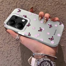 HONTINGA Xiaomi Redmi Note 13 Pro 4g ile Uyumlu Kılıfı Silikon Kenar Sert Arka Düşüme Önleyici Basitlik Anti Düşme Kamera Korumali Küçük Kelebek Desen Telefon Kılıfı Kadın ve Erkek Için Uygundur K1-0718