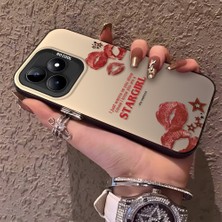HONTINGA Realme C53 ile Uyumlu Kılıfı Silikon Kenar Sert Arka Düşüme Önleyici Basitlik Anti Düşme Kamera Korumali Öpücük Izi Desen Telefon Kılıfı Kadın ve Erkek Için Uygundur K1-0724