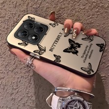 HONTINGA Poco X7 ile Uyumlu Kılıfı Silikon Kenar Sert Arka Düşüme Önleyici Basitlik Anti Düşme Kamera Korumali Siyah Kelebek Desen Telefon Kılıfı Kadın ve Erkek Için Uygundur K1-0721