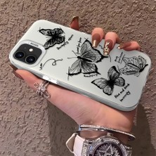 HONTINGA iPhone 11 ile Uyumlu Kılıfı Silikon Kenar Sert Arka Düşüme Önleyici Basitlik Anti Düşme Kamera Korumali Kelebek Desen Telefon Kılıfı Kadın ve Erkek Için Uygundur K1-0719