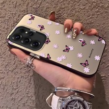 HONTINGA Samsung Galaxy S25 Ultra ile Uyumlu Kılıfı Silikon Kenar Sert Arka Düşüme Önleyici Basitlik Anti Düşme Kamera Korumali Küçük Kelebek Desen Telefon Kılıfı Kadın ve Erkek Için Uygundur K1-0718