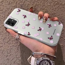 HONTINGA Samsung Galaxy A03 ile Uyumlu Kılıfı Silikon Kenar Sert Arka Düşüme Önleyici Basitlik Anti Düşme Kamera Korumali Küçük Kelebek Desen Telefon Kılıfı Kadın ve Erkek Için Uygundur K1-0718