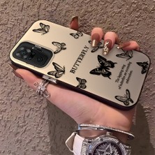 HONTINGA Xiaomi Redmi Note 10 Pro ile Uyumlu Kılıfı Silikon Kenar Sert Arka Düşüme Önleyici Basitlik Anti Düşme Kamera Korumali Siyah Kelebek Desen Telefon Kılıfı Kadın ve Erkek Için Uygundur K1-0721