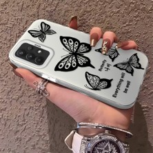 HONTINGA Samsung Galaxy A32 ile Uyumlu Kılıfı Silikon Kenar Sert Arka Düşüme Önleyici Basitlik Anti Düşme Kamera Korumali Renkli Kelebek Desen Telefon Kılıfı Kadın ve Erkek Için Uygundur K1-0723