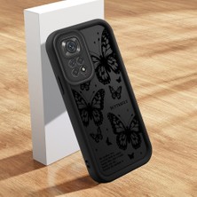 HONTINGA Xiaomi Redmi Note 11S ile Uyumlu Kılıfı Düşüme Önleyici Basitlik Anti Düşme Kamera Korumali Kelebek Desen Siyah Yumuşak Silikon Telefon Kılıfı Kadın ve Erkek Için Uygundur K2-0407