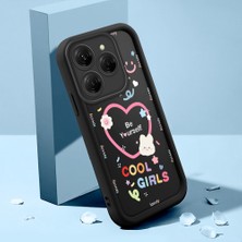 HONTINGA Tecno Spark 20 Pro ile Uyumlu Kılıfı Düşüme Önleyici Basitlik Anti Düşme Kamera Korumali Kalp Desen Siyah Yumuşak Silikon Telefon Kılıfı Kadın ve Erkek Için Uygundur K2-0400