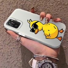 HONTINGA Xiaomi Redmi Note 10 ile Uyumlu Kılıfı Silikon Kenar Sert Arka Düşüme Önleyici Basitlik Anti Düşme Kamera Korumali Panda Desen Telefon Kılıfı Kadın ve Erkek Için Uygundur K1-0726