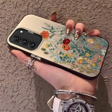 HONTINGA Samsung Galaxy S22 ile Uyumlu Kılıfı Silikon Kenar Sert Arka Düşüme Önleyici Basitlik Anti Düşme Kamera Korumali Çiçekler Desen Telefon Kılıfı Kadın ve Erkek Için Uygundur K1-0722