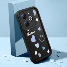 HONTINGA Infinix Smart 8 ile Uyumlu Kılıfı Düşüme Önleyici Basitlik Anti Düşme Kamera Korumali Pembe Kalp Desen Siyah Yumuşak Silikon Telefon Kılıfı Kadın ve Erkek Için Uygundur K2-0405