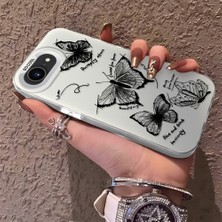 HONTINGA iPhone 16E ile Uyumlu Kılıfı Silikon Kenar Sert Arka Düşüme Önleyici Basitlik Anti Düşme Kamera Korumali Kelebek Desen Telefon Kılıfı Kadın ve Erkek Için Uygundur K1-0719