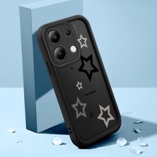 HONTINGA Xiaomi Redmi Note 13 ile Uyumlu Kılıfı Düşüme Önleyici Basitlik Anti Düşme Kamera Korumali Yıldız Desen Siyah Yumuşak Silikon Telefon Kılıfı Kadın ve Erkek Için Uygundur K2-0402