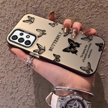 HONTINGA Samsung Galaxy A73 ile Uyumlu Kılıfı Silikon Kenar Sert Arka Düşüme Önleyici Basitlik Anti Düşme Kamera Korumali Siyah Kelebek Desen Telefon Kılıfı Kadın ve Erkek Için Uygundur K1-0721