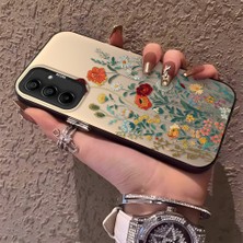 HONTINGA Samsung Galaxy A15 ile Uyumlu Kılıfı Silikon Kenar Sert Arka Düşüme Önleyici Basitlik Anti Düşme Kamera Korumali Çiçekler Desen Telefon Kılıfı Kadın ve Erkek Için Uygundur K1-0722