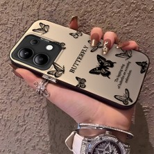 HONTINGA Xiaomi Redmi Note 13 ile Uyumlu Kılıfı Silikon Kenar Sert Arka Düşüme Önleyici Basitlik Anti Düşme Kamera Korumali Siyah Kelebek Desen Telefon Kılıfı Kadın ve Erkek Için Uygundur K1-0721