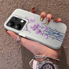 HONTINGA Xiaomi Redmi Note 13 4g ile Uyumlu Kılıfı Silikon Kenar Sert Arka Düşüme Önleyici Basitlik Anti Düşme Kamera Korumali Çiçekler Desen Telefon Kılıfı Kadın ve Erkek Için Uygundur K1-0722