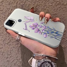 HONTINGA Realme C15 ile Uyumlu Kılıfı Silikon Kenar Sert Arka Düşüme Önleyici Basitlik Anti Düşme Kamera Korumali Çiçekler Desen Telefon Kılıfı Kadın ve Erkek Için Uygundur K1-0722