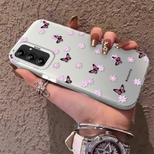 HONTINGA Samsung Galaxy A14 ile Uyumlu Kılıfı Silikon Kenar Sert Arka Düşüme Önleyici Basitlik Anti Düşme Kamera Korumali Küçük Kelebek Desen Telefon Kılıfı Kadın ve Erkek Için Uygundur K1-0718