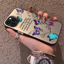HONTINGA iPhone 15 Pro ile Uyumlu Kılıfı Silikon Kenar Sert Arka Düşüme Önleyici Basitlik Anti Düşme Kamera Korumali Renkli Kelebek Desen Telefon Kılıfı Kadın ve Erkek Için Uygundur K1-0723