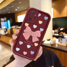 HONTINGA Xiaomi Redmi Note 10 Pro ile Uyumlu Kılıfı Düşüme Önleyici Basitlik Anti Düşme Kamera Korumali Papyon Desen Bordo Yumuşak Silikon Telefon Kılıfı Kadın ve Erkek Için Uygundur K2-7219