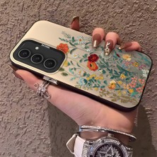 HONTINGA Samsung Galaxy S24 Plus ile Uyumlu Kılıfı Silikon Kenar Sert Arka Düşüme Önleyici Basitlik Anti Düşme Kamera Korumali Çiçekler Desen Telefon Kılıfı Kadın ve Erkek Için Uygundur K1-0722