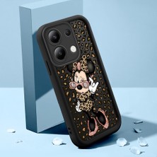 HONTINGA Xiaomi Redmi Note 13 ile Uyumlu Kılıfı Düşüme Önleyici Basitlik Anti Düşme Kamera Korumali Mickey Minnie Desen Siyah Yumuşak Silikon Telefon Kılıfı Kadın ve Erkek Için Uygundur K2-0398