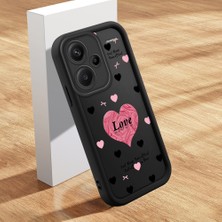 HONTINGA Xiaomi Redmi Note 13 Pro Plus ile Uyumlu Kılıfı Düşüme Önleyici Basitlik Anti Düşme Kamera Korumali Kalp Desen Siyah Yumuşak Silikon Telefon Kılıfı Kadın ve Erkek Için Uygundur K2-0400