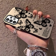 HONTINGA Samsung Galaxy A73 ile Uyumlu Kılıfı Silikon Kenar Sert Arka Düşüme Önleyici Basitlik Anti Düşme Kamera Korumali Kelebek Desen Telefon Kılıfı Kadın ve Erkek Için Uygundur K1-0719