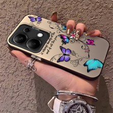 HONTINGA Xiaomi Redmi Note 13 Pro 4g ile Uyumlu Kılıfı Silikon Kenar Sert Arka Düşüme Önleyici Basitlik Anti Düşme Kamera Korumali Renkli Kelebek Desen Telefon Kılıfı Kadın ve Erkek Için Uygundur K1-0723