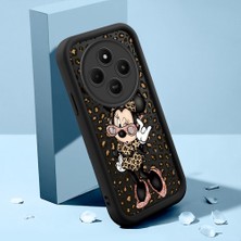 HONTINGA Xiaomi Redmi 14C ile Uyumlu Kılıfı Düşüme Önleyici Basitlik Anti Düşme Kamera Korumali Mickey Minnie Desen Siyah Yumuşak Silikon Telefon Kılıfı Kadın ve Erkek Için Uygundur K2-0398