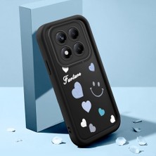 HONTINGA Xiaomi Redmi Note 14 Pro ile Uyumlu Kılıfı Düşüme Önleyici Basitlik Anti Düşme Kamera Korumali Pembe Kalp Desen Siyah Yumuşak Silikon Telefon Kılıfı Kadın ve Erkek Için Uygundur K2-0405