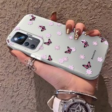 HONTINGA Xiaomi Mi 12T Pro ile Uyumlu Kılıfı Silikon Kenar Sert Arka Düşüme Önleyici Basitlik Anti Düşme Kamera Korumali Küçük Kelebek Desen Telefon Kılıfı Kadın ve Erkek Için Uygundur K1-0718